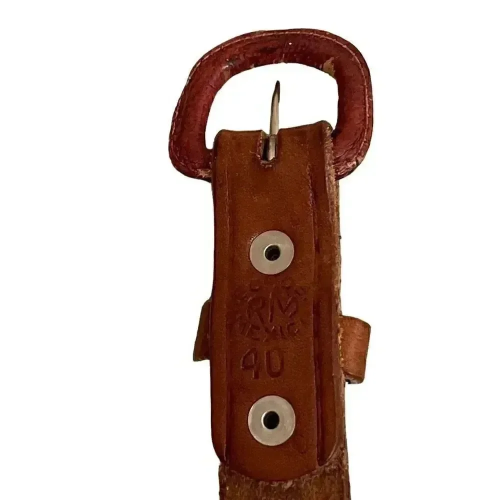 Brown Leather Weaved Western Bohemian Buckle One Size
